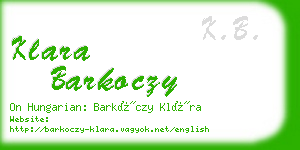 klara barkoczy business card